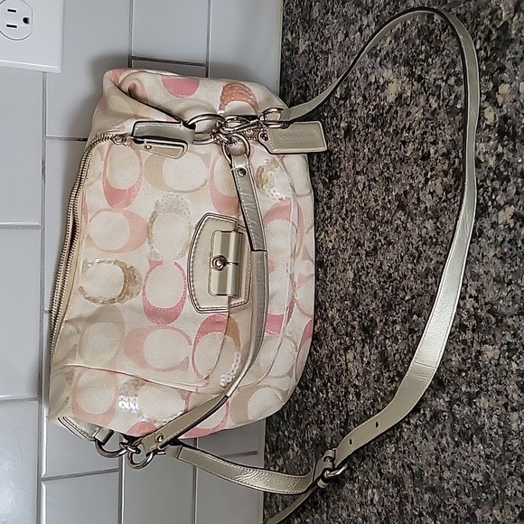Coach Bags Coach Medium Size Cream And Pink Poshmark